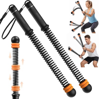 Touwloze Trainingsset - Fitness Touwen - Full Body Workout - Stil en Draadloos - Set van 2 - Zwart Oranje
