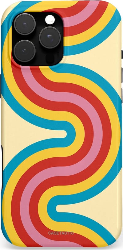 Casetastic Hoesje Geschikt voor Apple iPhone 16 Pro Max Magsafe - Stijlvolle Beschermende Duo-layer Case - Retro kronkels