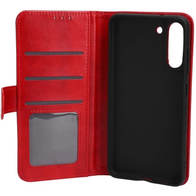 Housses de téléphone portable Étui en cuir intégral antichoc pour Samsung S21 FE avec fente pour carte rouge