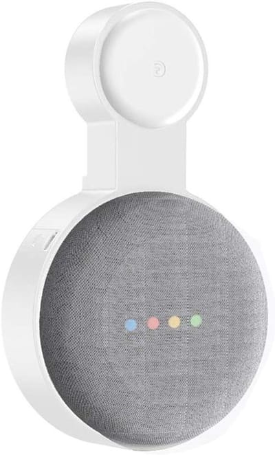 Compacte Wandhouder voor Google Home Mini/Nest Mini, Ideaal voor Keuken, Badkamer en Slaapkamer, Verbergt Kabels en Bespaart Ruimte