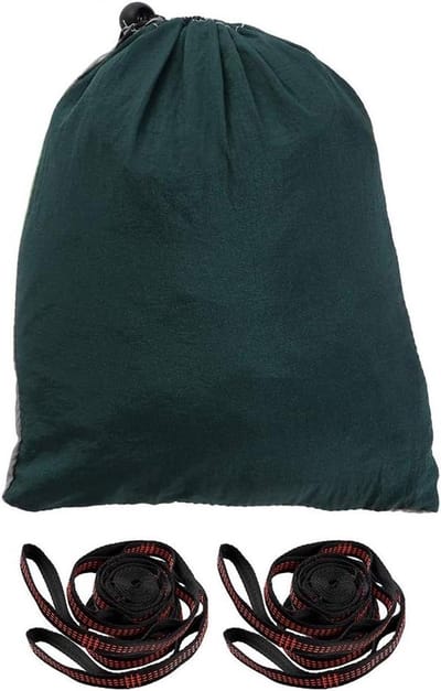 Hangmat - Kampeerbed Hangmat - Buiten Ontspannen - Inclusief Boomriemen - 275cm x 140cm - Grijs Groen
