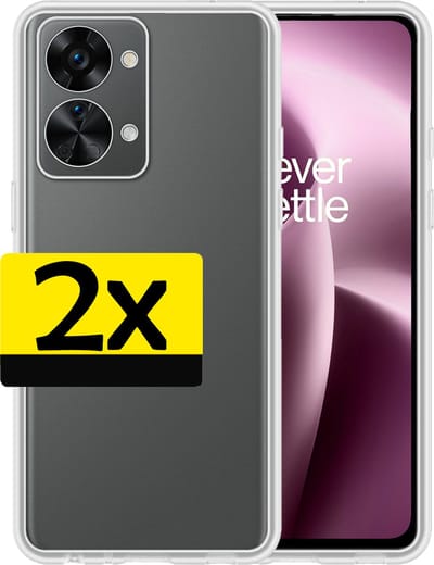 Hoesje - 2 Stuks - Geschikt voor OnePlus Nord 2T - Sterk & Shockproof - Case Siliconen - Back Cover - Telefoon Hoes - Telefoonhoesjes - Transparant
