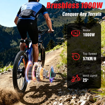 HX Q5 Elektrische Fiets voor Volwassenen Koppelsensor 250W Motor 85Nm 48V 20Ah Verwijderbare Batterij 27.5x2.25 Inch Mountain Commuter E-Bike