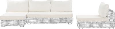 VARALLO - Set kussenhoezen voor buiten - Gebroken wit - Polyester