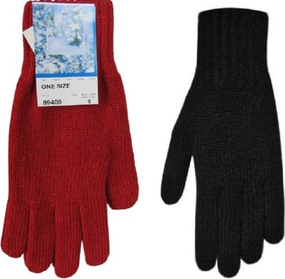Handschoenen dames winter gebreid - binnenkant opgeruwd - prijs per 2 paar
