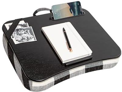 Designer Lap Desk met Telefoonhouder en Apparaathouder - Geschikt voor Laptops tot 15,6 Inch