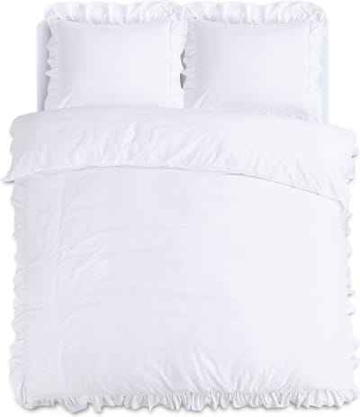 Sleeptime Ruffles Dekbedovertrek - 240X200/220 + 2 x kussenslopen 60x70 - Wit