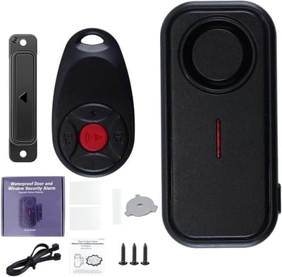 Deur- en raamalarm - IP66 waterdicht - Buitendeur- en raamalarm - Met afstandsbediening - Ingangsmelder - Inbraakalarm voor autoruiten en aanrechtbladen - Alarmsysteem - Eenvoudige installatie - Bediening via app - zwart