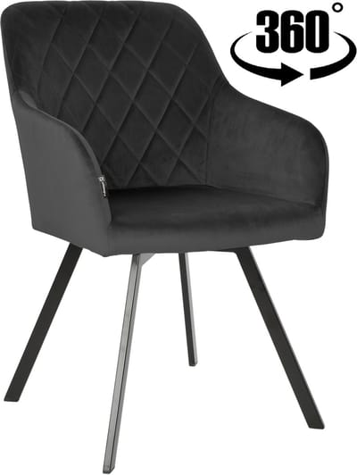 ExitoDesign Panko - Bureaustoel - Zwart Velvet - Met Armleuningen