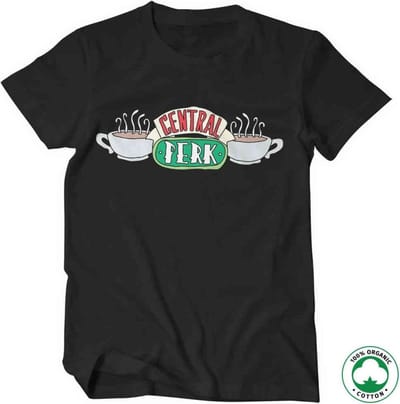 Friends Heren Tshirt -S- Central Perk Organic Zwart
