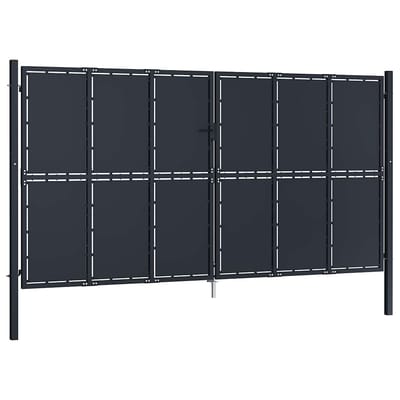 vidaXL Tuinpoort staal 400x175 cm antraciet