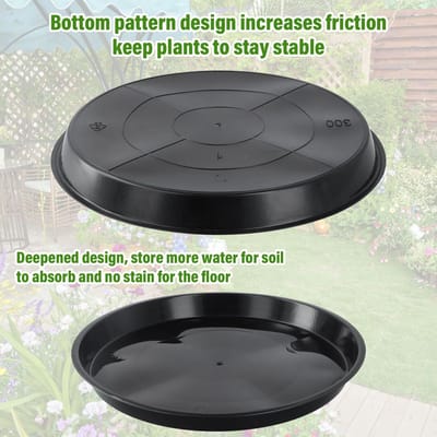 Dailygoods- Onderzetters Ronde Set van 10 - Onderzetters voor Planten - Onderzetters Kunststof - Onderzetters met Etiketten - Duurzaam - Waterdicht - Bloempotonderzetters