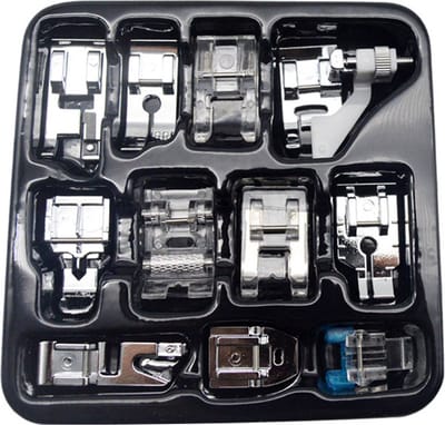 Somstyle 11-Delige Naaivoetjes Set - Universeel - Accessoires Naaien - Naaimachine Voetjes - Zilverkleurig & Transparant