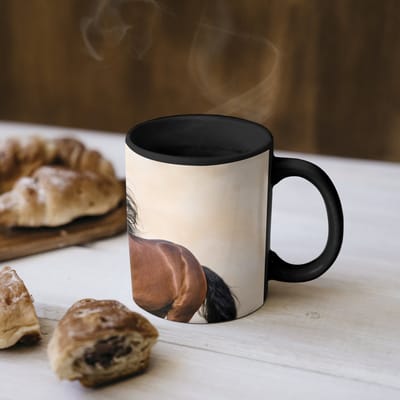 Magische Mok - Foto op Warmte Mokken - Koffiemok - Paard - Galop - Energie - Magic Mok - Beker - 350 ML - Theemok