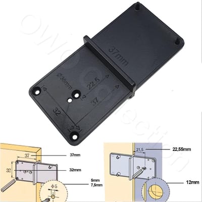 OWO - hulpstuk accessoires voor scharniergaten boor | kastdeur boor | kast deur boor | kastscharnieren | scharnier gat boren | keukenkast | 35mm - 3,5cm en 40mm - 4cm | zwart