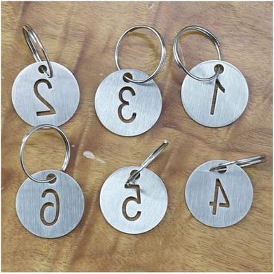 Ronde RVS Labels met Sleutelhanger - Genummerde Tags van 1 tot 10 voor Organisatie en Identificatie