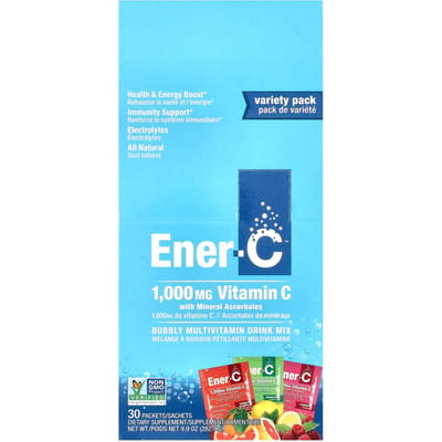 Ener-C, Bruisend Multivitamine Drankmix, Variëteitenpakket, 1.000 mg, 30 Sachets, 282,9 g (9,9 oz)