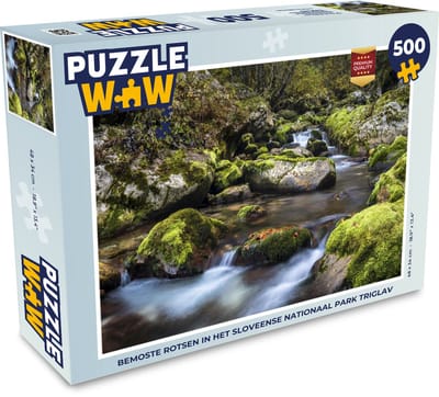 Puzzel Bemoste rotsen in het Sloveense Nationaal park Triglav - Legpuzzel - Puzzel 500 stukjes