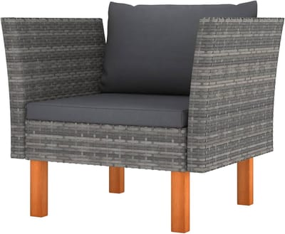 Modulaire Tuinbank - Lounge Bank Tuin - Buiten Ontspannen - Gepoedercoat Stalen Frame - 55.5 cm Zitdiepte - Grijs