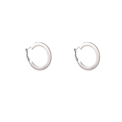 Go Dutch Label Oorringen Flat Hoop - 40mm Zilverkleurig