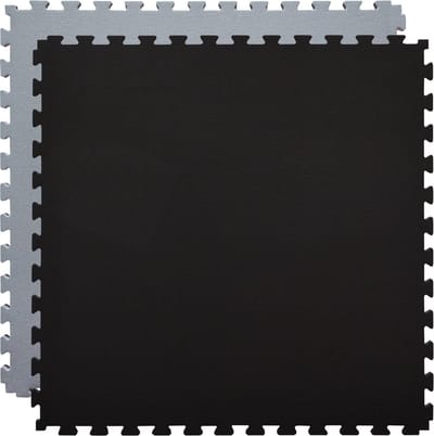 Trainingsmat 90x90cm vloerbeschermingsmat 20mm dik uittrekbaar grijs zwart