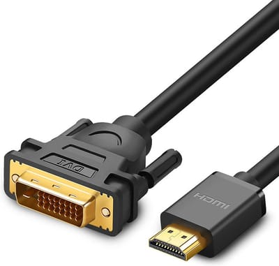 Ugreen - kabel - adapterkabel DVI 24+1 pin - (male) - HDMI - (male) - FHD - 60 - Hz - 1,5 - m - zwart - (HD106 - 11150)