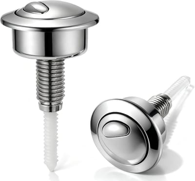 Vervangende Spoelknop voor Dual Flow Toiletten - Ronde Hoofd Spoelmechanisme, Chroom Afwerking en Eenvoudige Installatie