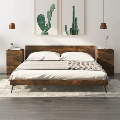 vidaXL - Nachtkastjes - 2 - st - 40x36x65 - cm - gerookt - eikenkleurig