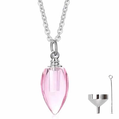 Luxe Ashanger - met Ketting (55 cm) - Voor As, Haren of Parfum - Assieraad - As Ketting - Gedenksieraad - Urn - As Hanger - Incl. As vuller en Opbergzakje - Fancy Teardrop