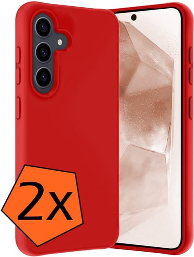 Hoes - 2 Stuks - Geschikt voor Samsung Galaxy A56 - Sterk & Shockproof - Case Siliconen - Back Cover - Telefoon Hoes - Rood