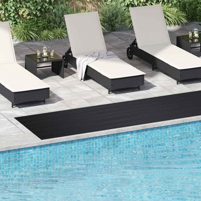 vidaXL - Vloermat - met - brede - rib - Zwart - 1 - x - 5 - m - Rubber