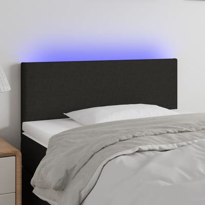 vidaXL - Hoofdbord - LED - 90x5x78/88 - cm - stof - zwart