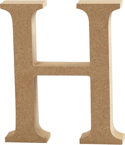 Letter, H, H: 13 cm, dikte 2 cm, 1 stuk