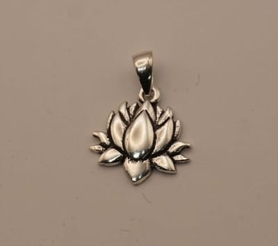 Sterling zilveren hanger kleine lotusbloem - kleine lotusbloem zilveren bedel voor aan ketting - lotus hangertje - kleine bloemen hanger gemaakte van 925 zilver - sierlijke kleine bloemen hanger - vrouwelijke hangertje