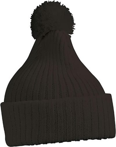 Myrtle Beach - Unisex Gebreide Muts met Pompom (Zwart)