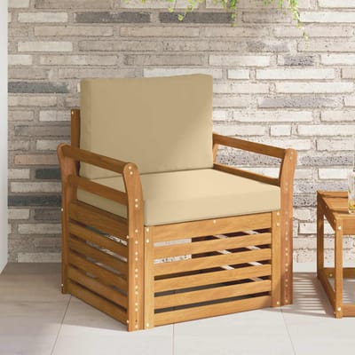 vidaXL - Buiten - bank - set - Massief - Acacia - Hout - en - Polyester