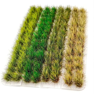 Groene en beige modelspoor scenery gras bosjes set 120 stuks miniatuur gras clusters voor modelbouw landschap statisch gras tufts voor spoorweg diorama en architectuur scènes