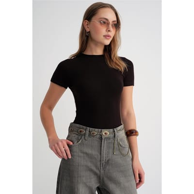Slim Fit Ronde Hals Katoenen T-Shirt
