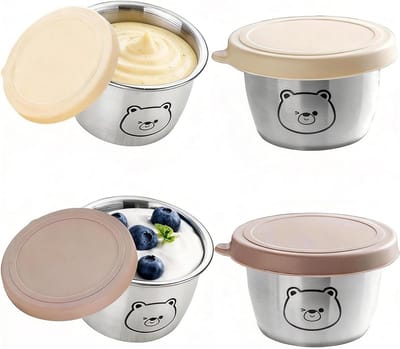 Kleine plastic blikjes met deksel - Set van 4, ideaal voor opslag, knutselen en organisatie