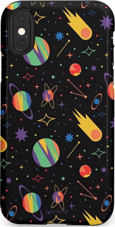 Casetastic Hoesje Geschikt voor Apple iPhone X/Xs - Stijlvolle Beschermende Duo-layer Case - Planeten en meteoren