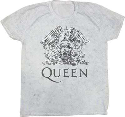 Queen - Crest Heren T-shirt - S - Wit