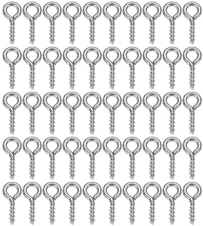 Dailygoods- Mini Haken 100 Stuks - Koolstofstaal - Gegalvaniseerd - Roestbestendig - Robuust/Duurzaam - Eenvoudig te Installeren - Oogschroeven