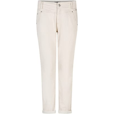 Red Button beige dames broek   Regular fit   5-Pocket zakken   Streep patroon   Knoop- en ritssluiting   Regular waist Beige 44
