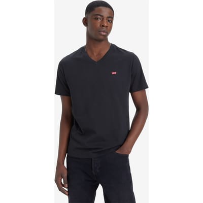 Levi's Classic Housemark V-neck Tee Maat: M | Basic T-Shirts Outlet | Heren | Zwart