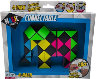 Magic Puzzle connectable puzzel 4 pack - draaibare elementen speelgoed.