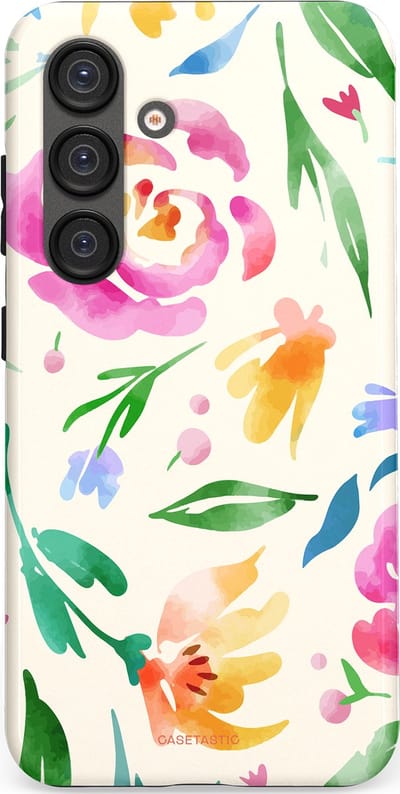 Casetastic Hoesje Geschikt voor Samsung S25 - Stijlvolle Beschermende Duo-layer Case - Floral Flow