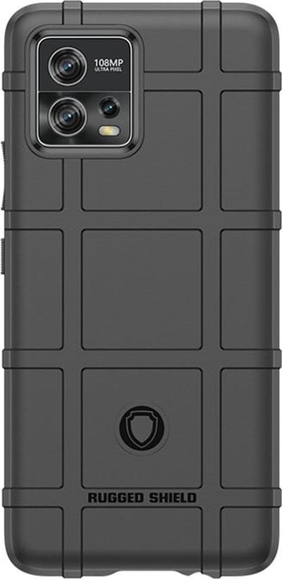 MobyDefend Hoesje - Geschikt voor Motorola Moto G72 - Rugged Shield TPU Backcover - Zwart