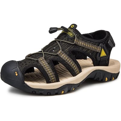 Sandalen grote maten heren zomer echt leer teenstuk strandschoenen antislip outdoor sport casual schoenen wandelschoenen 47 black