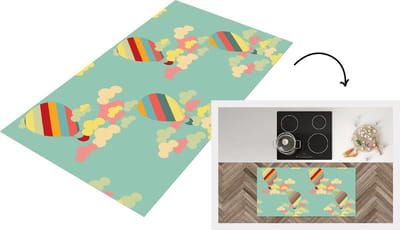 Keukenloper - Loper keuken - Luchtballon - Patronen - Baby - 120x60 cm - Keukenloper vinyl