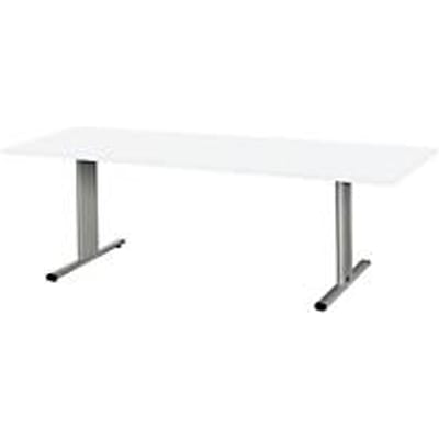 Schäfer Shop  Select Planova vergadertafel, rechthoekig, 2000 x 800 mm, wit, accentlijsten blank alu